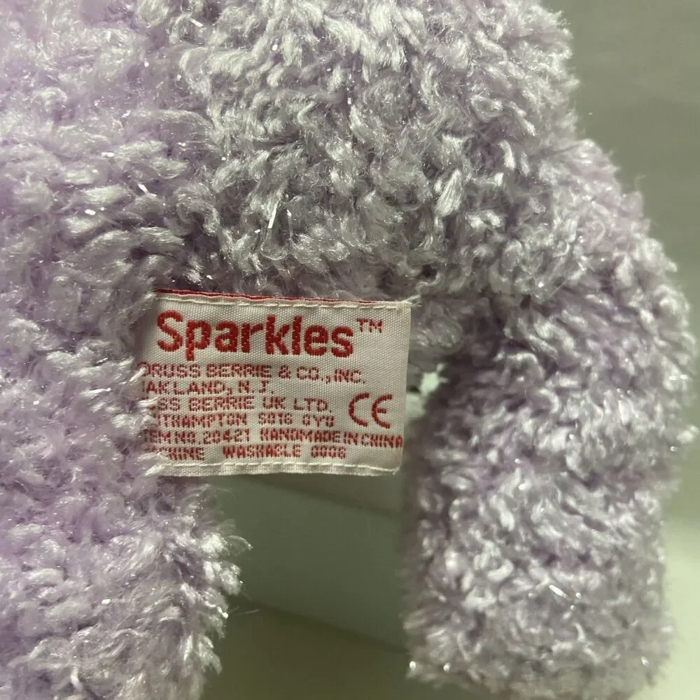 Russ Sparkles the Sparkly Purple Bear Sitting 8.5 inches Vintage